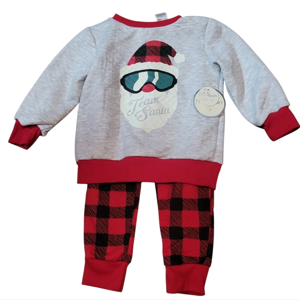 Mini Bean Toddler Team Santa 2PC Pajama Set - NWT